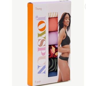 Joyspun Women's Cotton Thong Panties, 6-Pack Size XXL